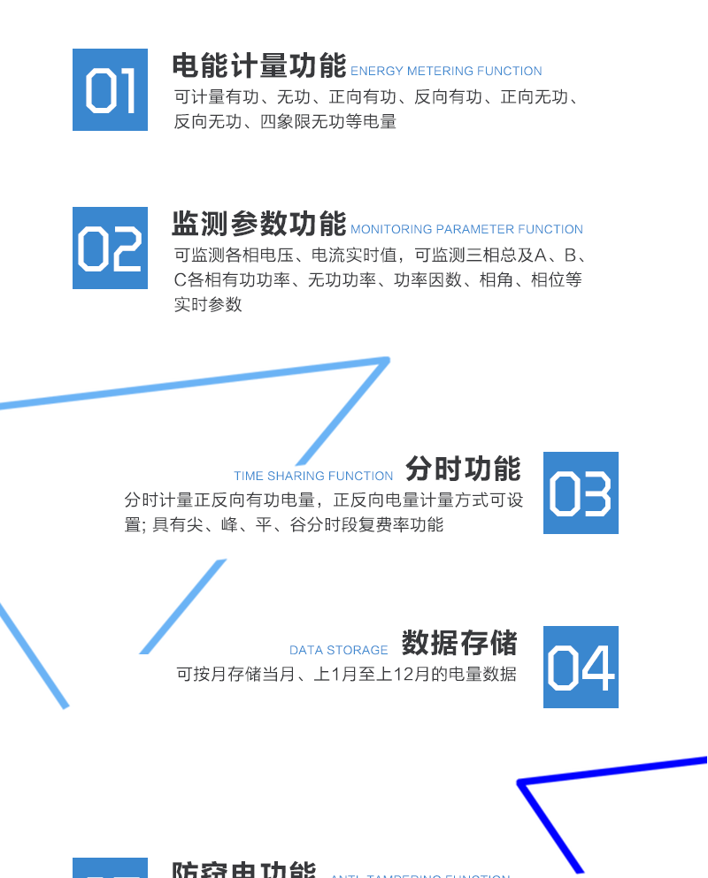 技術(shù)參數
標準參比電壓（V）：3×100， 3×220/380
標準電流（A）：3×1.5，   3×5，3×10，3×15，3×20，3×30
最大電流（A）：不大于100，且不大于標準電流的10倍
標準參比頻率（Hz）：50
