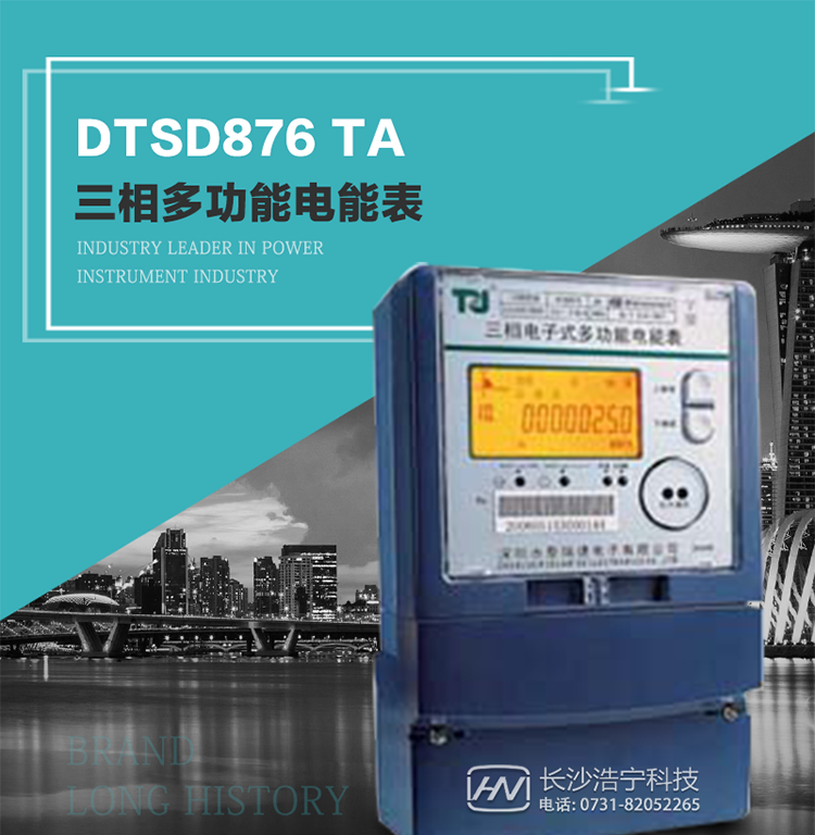 產(chǎn)品型號：DTSD876 TA型三相多功能電能表
精度等級：有功0.5S級 1級；無(wú)功2級 
額定電壓： 3×100V 3×57.7/100V 3×220/380V 
額定電流： 1(2)A～30(100)A 
頻 率： -40℃～+70℃ 
工作溫度：≤0.5S 
顯示方式： ≥1000mAh 
整機功耗： ≥10年 
重量： 約2.4kg 
外形尺寸： 293mm×175mm×80mm