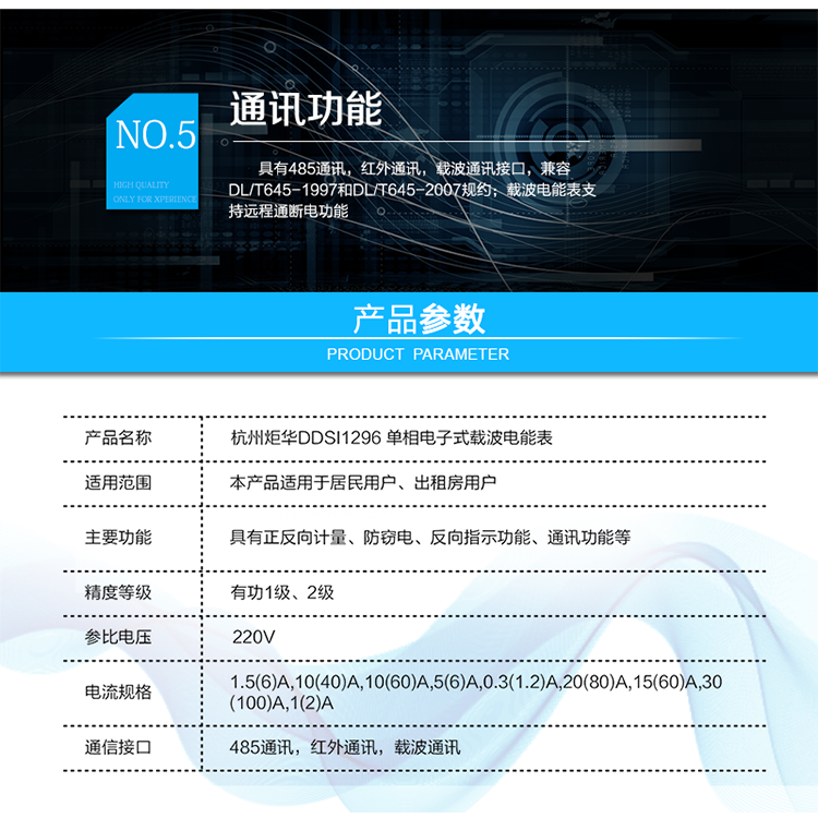 產(chǎn)品標準:
?GB/T 17215.321-2008《交流電測量設備 特殊要求21部分：靜止式有功電能表（1級和2級）》  
?GB-T17215.211 -2006《交流電測量設備 通用要求、試驗和試驗條件 第11部分：測量設備》
?DL/T 645-2007《多功能電能表通信協(xié)議》