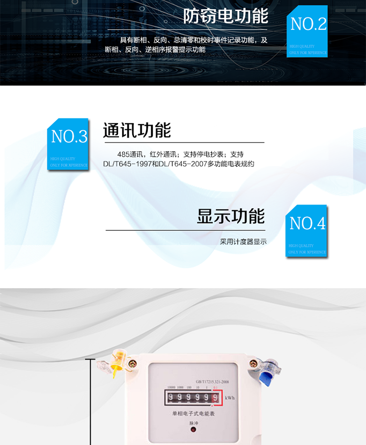 主要技術(shù)參數
型號            DDS110
名稱(chēng)            單相費電子式電能表
準確度等級         1級      2級
額定電壓（V）     220  100
基本電流（A）   1.5(6)A  2.5(10)A  5(20)A  5(30)A  10(40)A  15(60)A  20(80)A 
啟動(dòng)電流         0.2%Ib
日計時(shí)誤差      ≤0.5
外形尺寸（mm）  265×170×75
額定頻率（Hz）    50