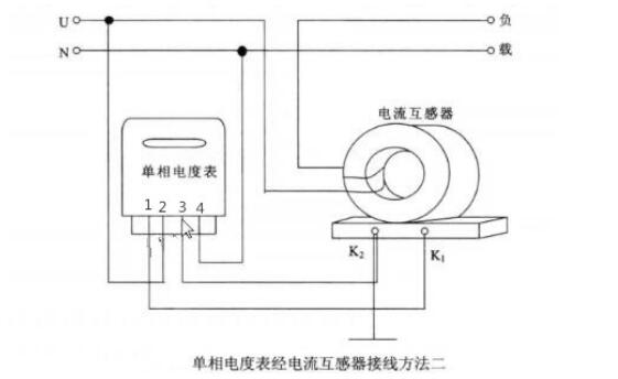 單相電表與電流互感器接線(xiàn)圖